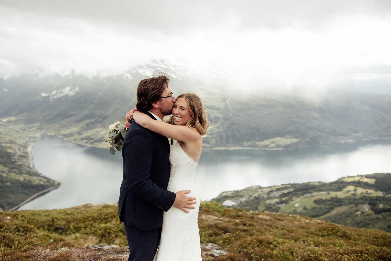 Couple portraits in the mountains near Loen, Norway
